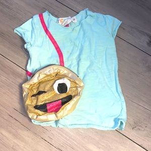 Toddler t shirt with adorable smile emoji zipper pouch